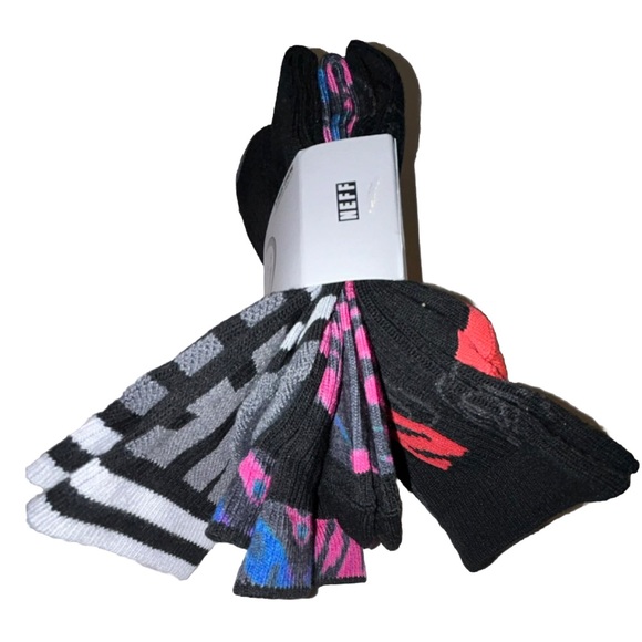 Neff Crew Socks 3 Pair Men 6-12 Multicolor w Peace & Mixed Logos Skate BMX Ride - Picture 5 of 11